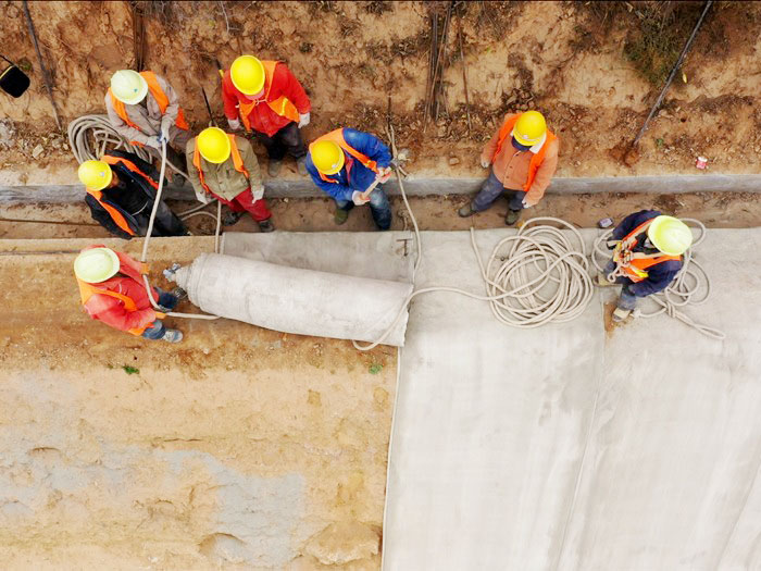 Cement blanket railway slope protection project